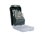 25 Pcs Metric DIN338 Bright Polished HSS Drill Bit Set for Metal Steel Aluminium Drilling in Plastic Box