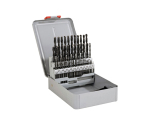 50Pcs Metric Black Oxide Rolled HSS Drill Bits Set for Meta Stainless Steel Aluminium Drilling in Metal Box
