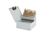 60Pcs Inch Jobber Length Number Polished Titanium HSS Drill Bits Set for Metal Stainless Steel Aluminium Drilling in Metal Box