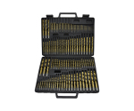 115Pcs Inch Jobber Length Polished Titanium HSS Drill Bits Set for Metal Stainless Steel Aluminium Iron Drilling in Plastic Box
