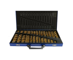230PCS Metric DIN338 Titanium HSS Drill Bit Set in Metal Box