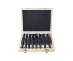 8Pcs Large Size 12  Inch Reduced Shank Silver and Deming Silver Drill Bits Set in Wooden Box