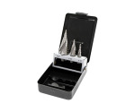 3Pcs Metric Three Flats Shank Spiral Flute Step Drill Bit Set For Sheet Tube Metal Drilling in Plastic Box