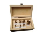 7Pcs Titanium-Coated Cylindrical Shank 3 Flute HSS Countersink Drill Bit Set for Metal Deburring