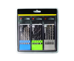 16Pcs Metric HSS Combination Drill Bit Set in Double Blister