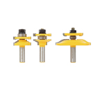 3Pcs 12 Inch Shank Tungsten Carbide Raised Panel Wood Router Bit Set for Woodworking