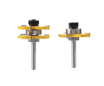2Pcs 14 Inch Shank Tungsten Carbide Tipped Tongue and Groove Wood Router Bit Set for Woodworking