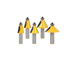 5Pcs 14 Inch Shank Tungsten Carbide 45 Degree Chamfer Wood Router Bit Set for Woodworking