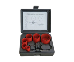 8Pcs HSS Bi Metal Hole Saw Set in Black Plastic Box for Cutting Metal Wood Plastic