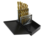 15Pcs Fully Ground HSS Left Hand Drill Bit in Metal Box