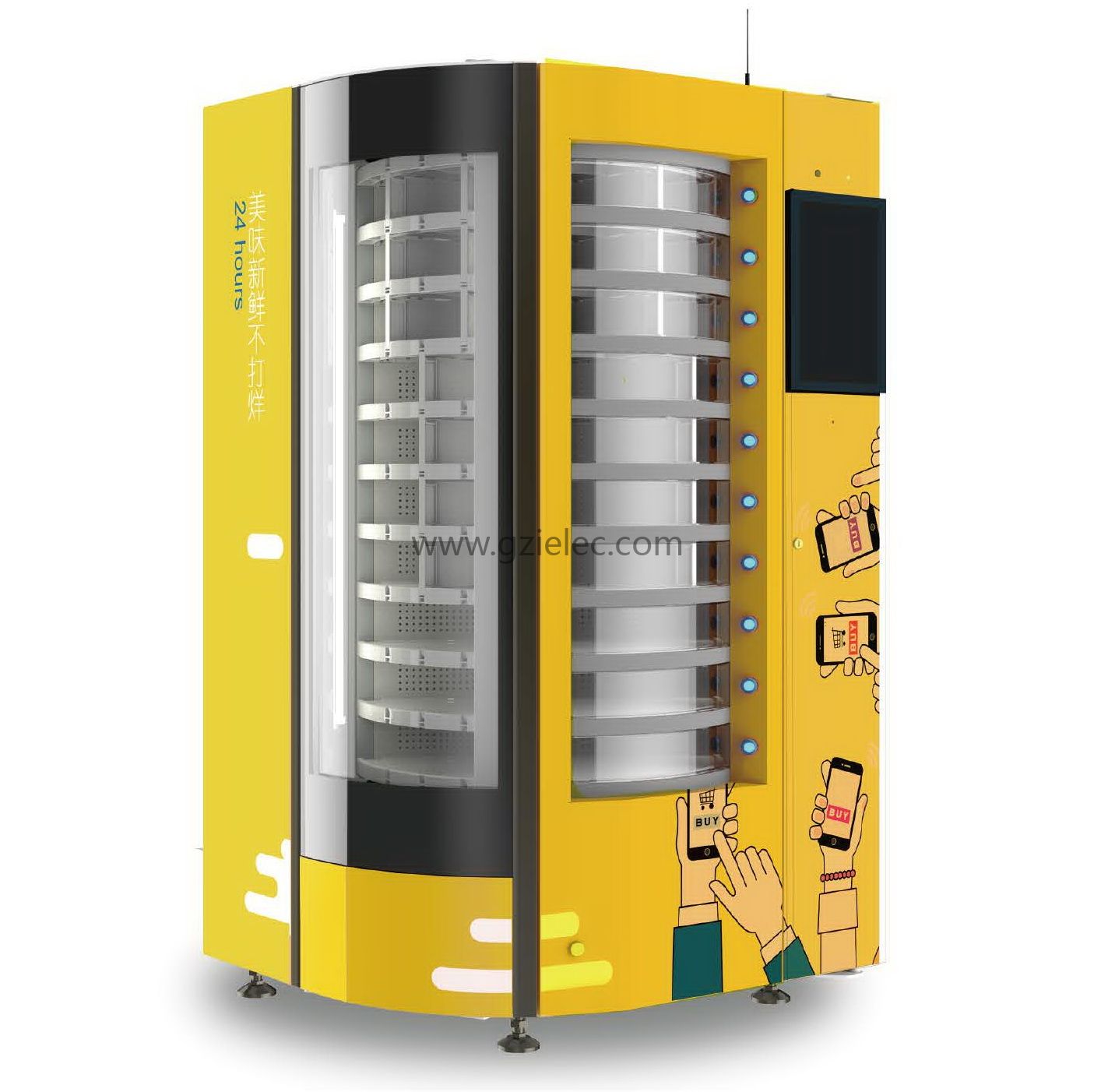 生产和研发披萨自动售货机，熟食自动售货机，薯条自动售卖机