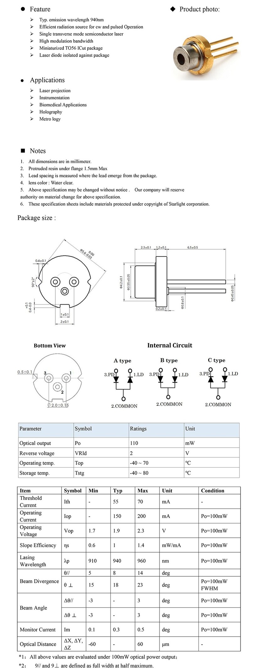 TO56 100mW 940nm laser diode.jpg