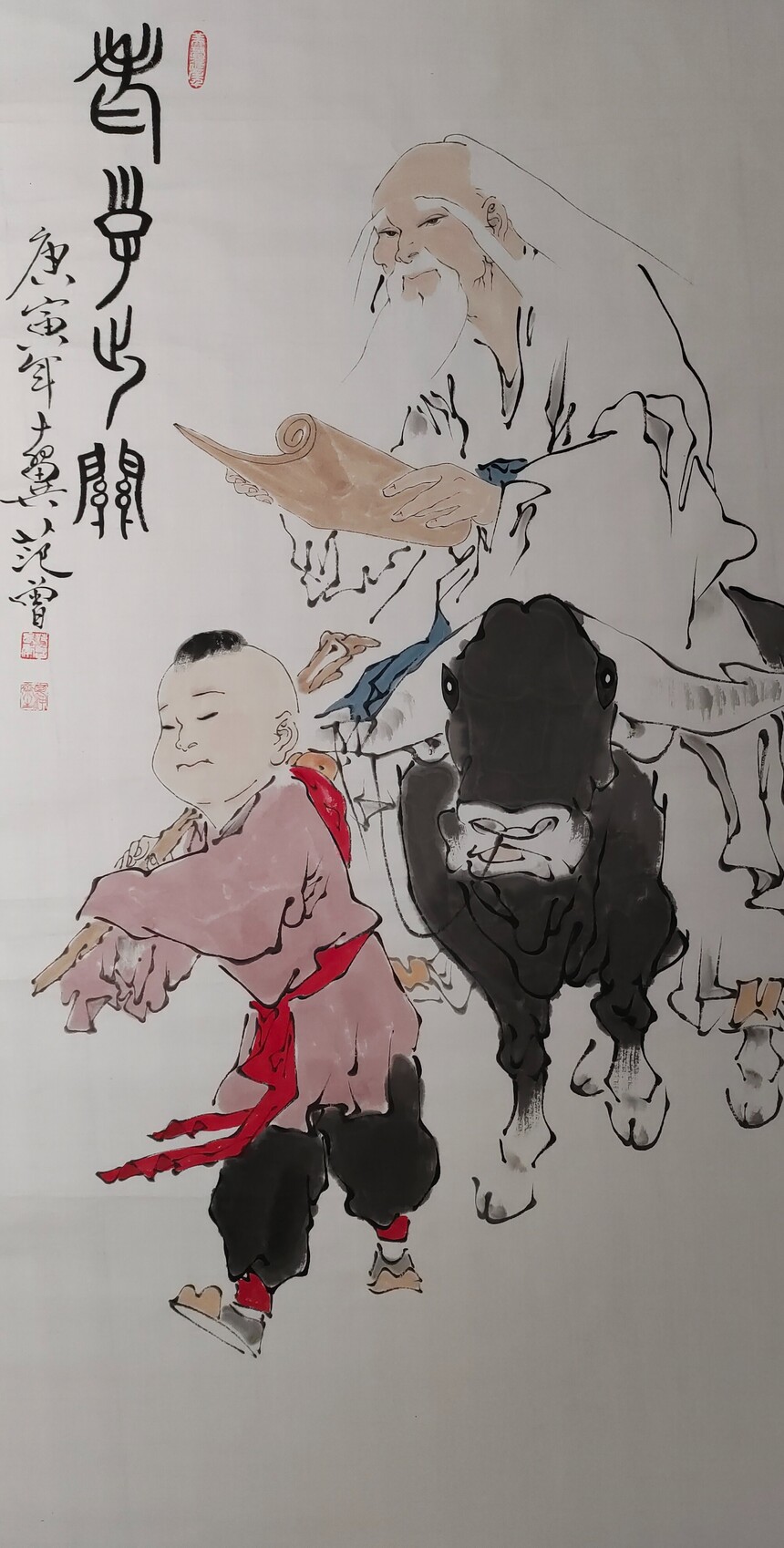 ★中国★范曾★画家範曽★ 老子出関 ★肉筆★ ☆中国☆范曾☆画家範曽☆ 老子出関 ☆肉筆