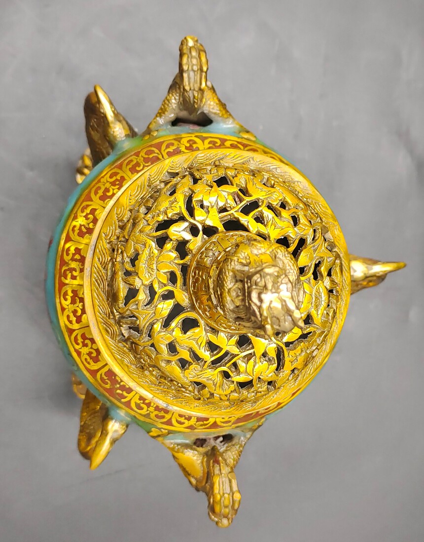 中国清時代の景泰蘭香炉　在銘　貴重品 古美術 DE496B8-4 中国清時代の景泰蘭香炉 在銘 貴重品 古美術 DE496B8-4 中国