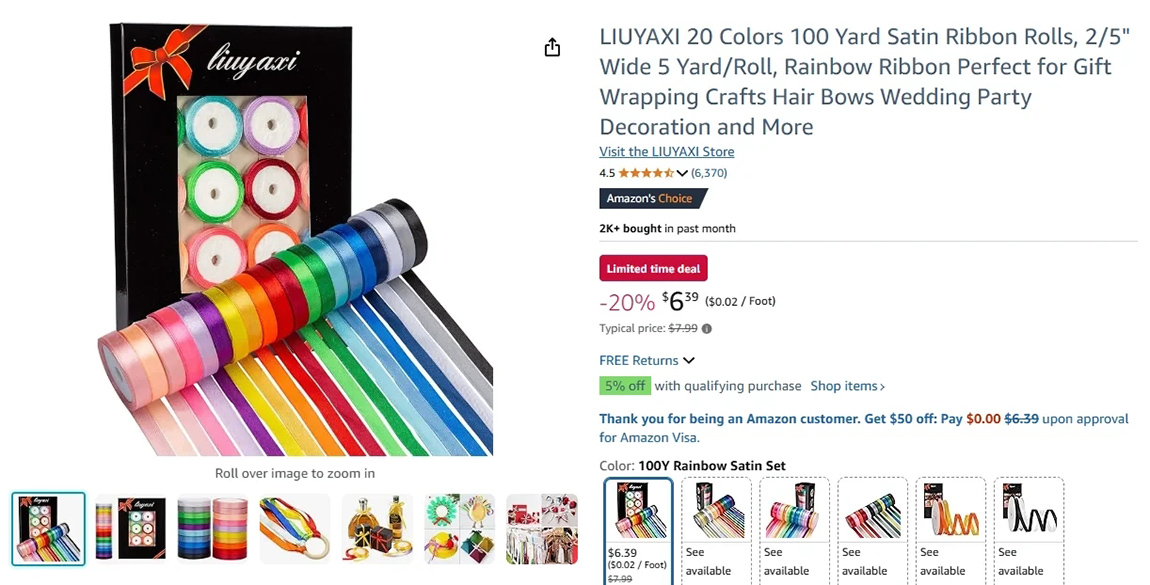 LIUYAXI-20-Colors-100-Yard-Satin-Ribbon-Rolls-25-inch-each.webp.jpg