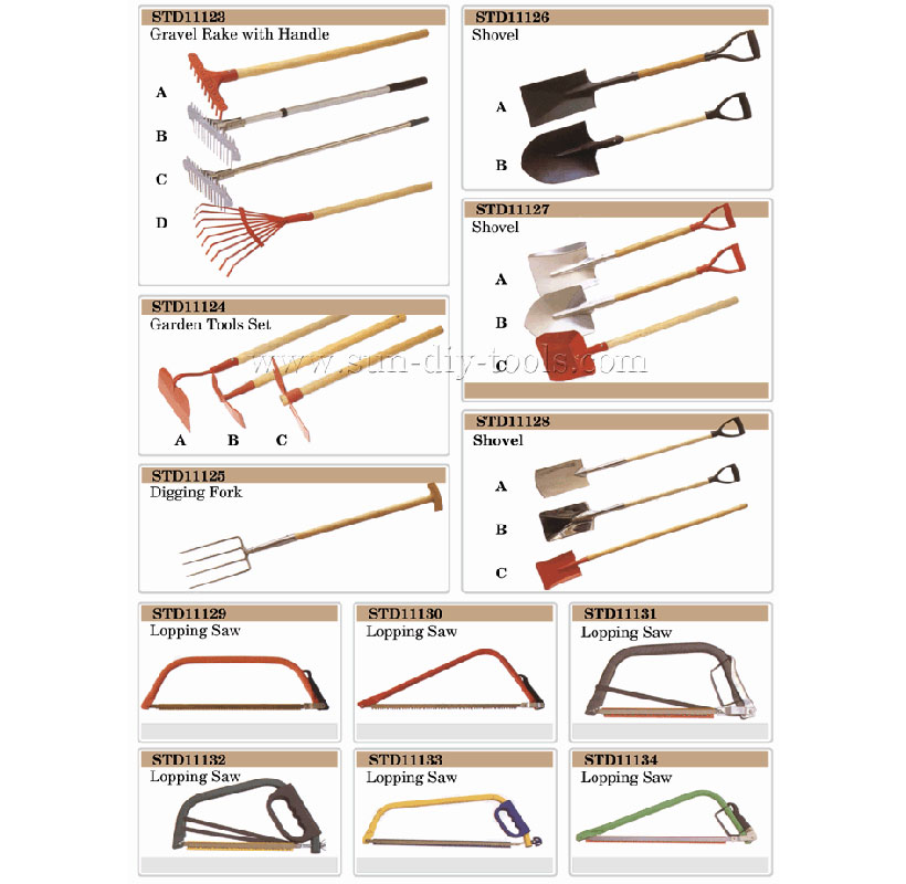 128 Gravel Rake��Garden Tools Set��Digging Fork��Shovel��Lopping Saw1.jpg
