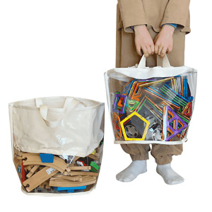 Transparent toy storage basket