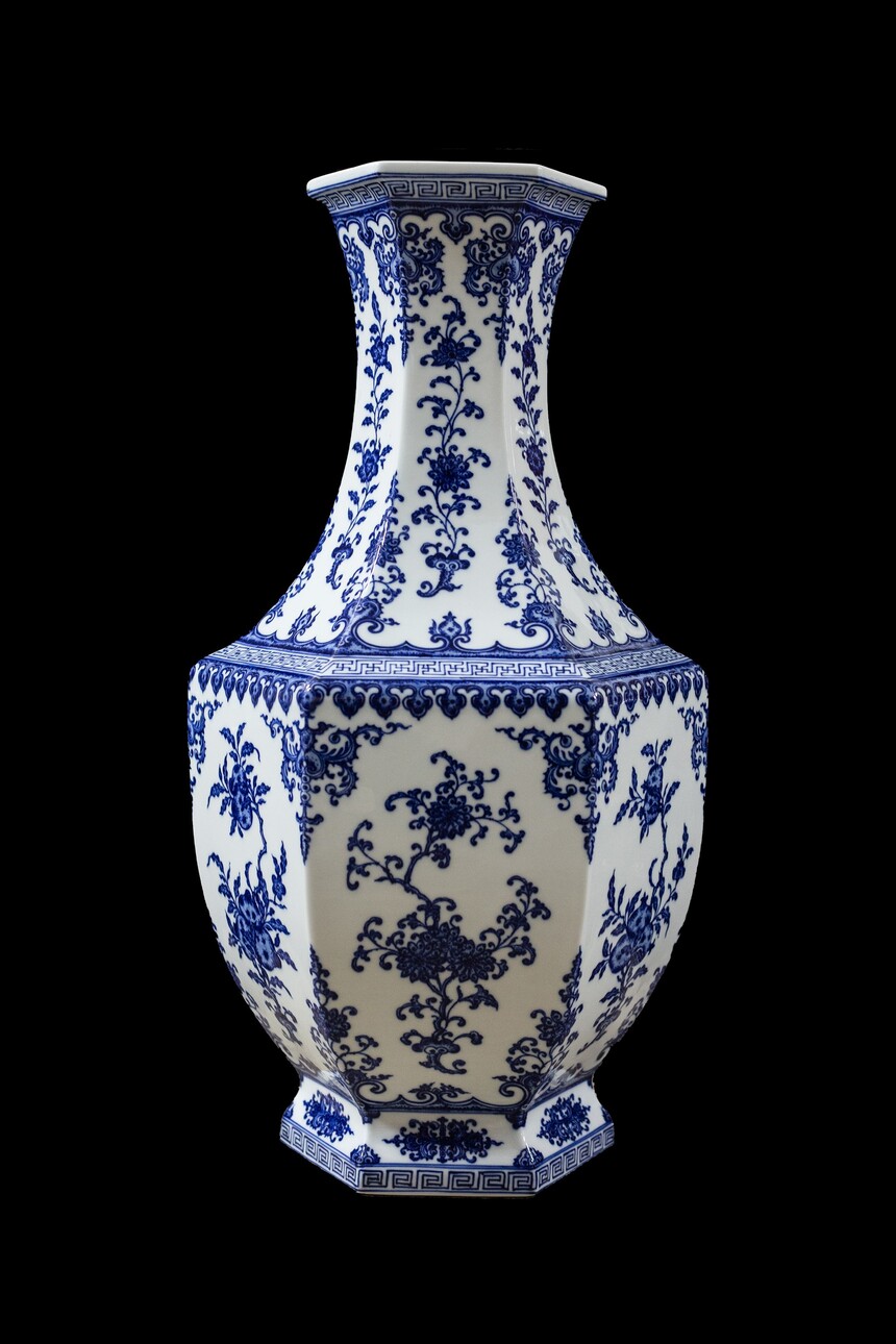 大清乾隆青花釉里红狮子滚绣球图纹笔洗 書道具文房具現代工芸品美術品