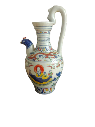 五彩人物龙纹凤首执壶_雅春民藏艺术品交易中心