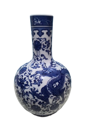 青花龙纹天球瓶（大清乾隆年制款）_雅春民藏艺术品交易中心