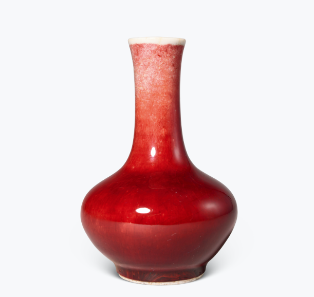 文房具　清康熙　 紅釉花瓶/F2-66 文房具 清康熙 紅釉花瓶/F2-66 工芸品