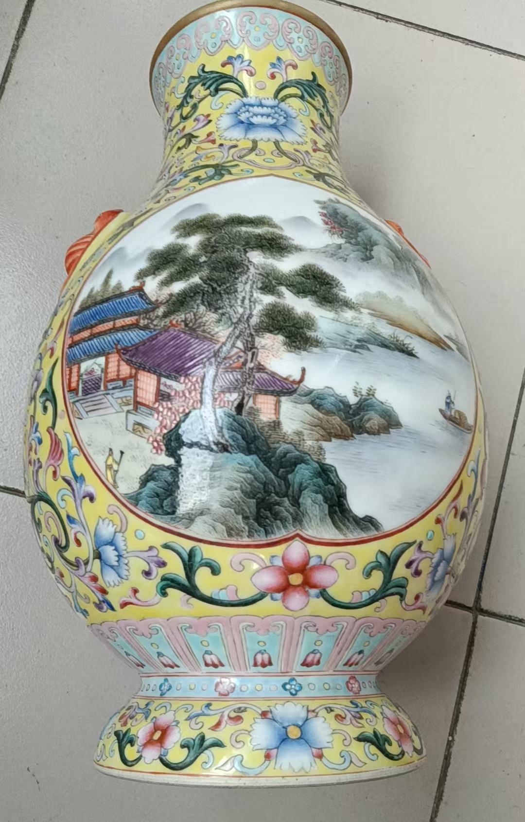 大清乾隆年制官窑粉彩瓷瓶_雅春民藏艺术品交易中心