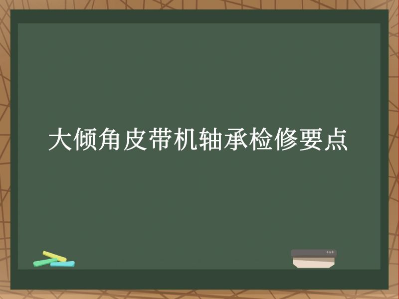 大傾角皮帶機軸承檢修要點 大傾角皮帶機軸承檢修要點