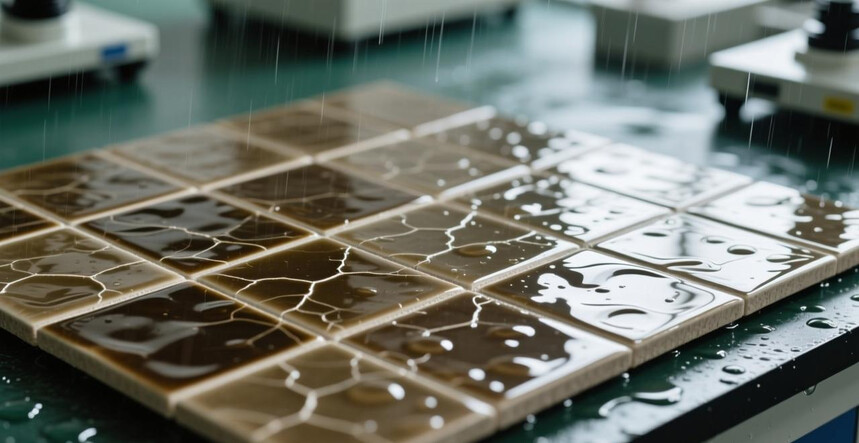 丝绒釉瓷砖的耐候性测试:在模拟户外环境下,其颜色和质感的持久性_瓷砖模拟间造型_瓷砖模拟间展厅效果图