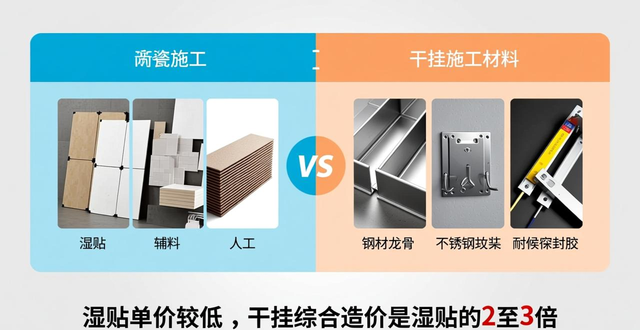 瓷砖湿大理石适用贴对比板吗_中板通体大理石瓷砖的"湿贴"与"干挂"工艺对比:适用范围与成本分析_大理石湿贴用什么粘合剂