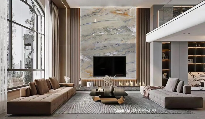 石材耐磨性_石材的耐磨系数_超耐磨通体大板 600x1200MM 奢石系列 商业空间墙面干挂 施工安全规范 材质抗压强度解析