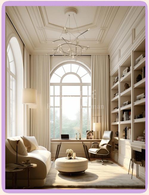 书房瓷砖装修效果图_600x1200天鹅绒瓷砖:为卧室和书房营造温暖、静谧且高级的舒适感。_书房铺瓷砖