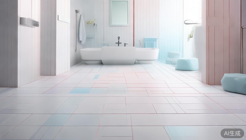 亚光砖搭配清浅色调卫浴间_超白坯体对于现代流行的灰色系瓷砖是否同样具有提升质感的作用?_白瓷砖搭配粉色淡蓝色卫浴间