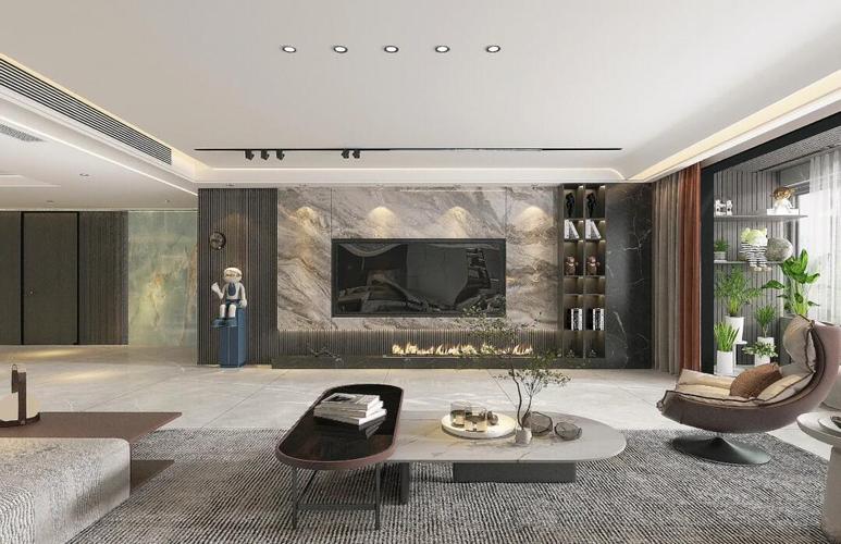 茶几大理石面_明式功夫茶桌大理石面图片_亮面精雕连纹通体大理石在营造大平层空间延伸感方面有何独到之处?