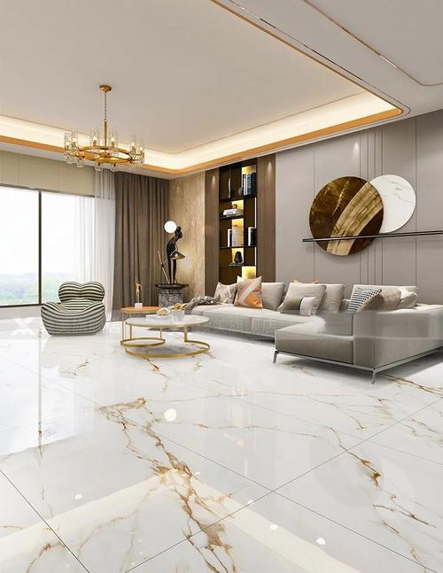 客厅石砖搭配图_客厅石板地砖_600x1200奢石系列瓷砖在应用于客厅地面时如何与家具摆放形成互动关系