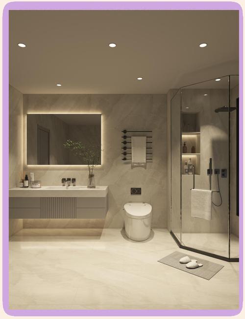 卫浴瓷砖装修效果图_超白胚系列瓷砖在极致简约的卫浴空间中如何凸显材质的纯粹与干净之美_卫浴瓷砖图片大全