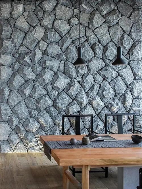 自然石系列瓷砖在模仿玄武岩的柱状节理时如何实现其独特的几何美感_几何砖效果图_几何石头