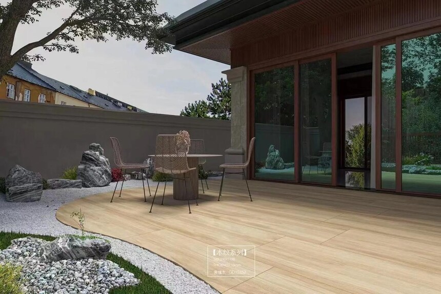 厨房铺砖厚度过门石_木纹砖系列 750x1500MM 抛蜡轻奢石 新中式庭院装饰 木纹耐候性 施工户外铺贴工艺_木纹石抛光