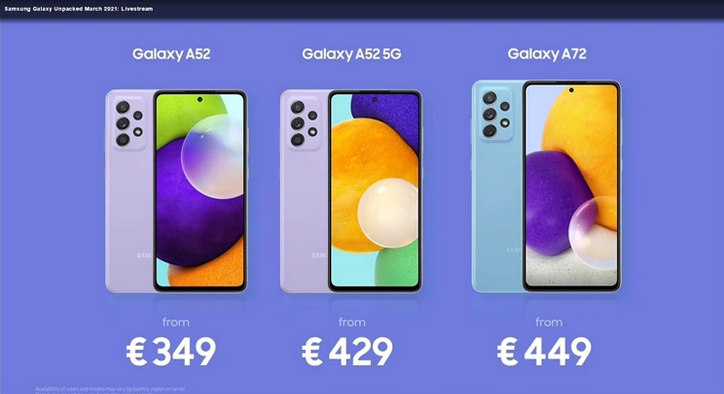 三星正式发布全新galaxya52a72手机