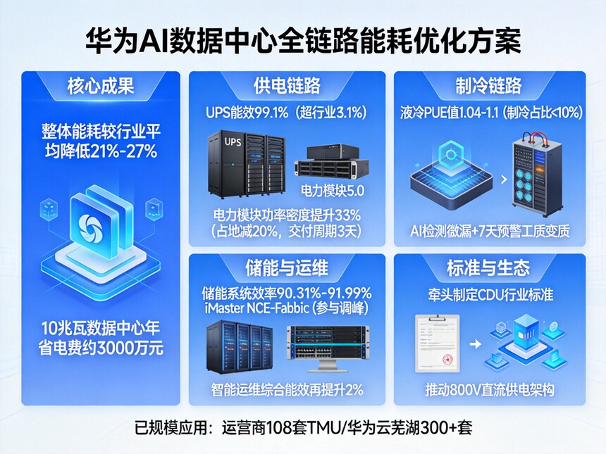华为UPS2000-G_华为AI液冷技术_华为AI数据中心能耗降低